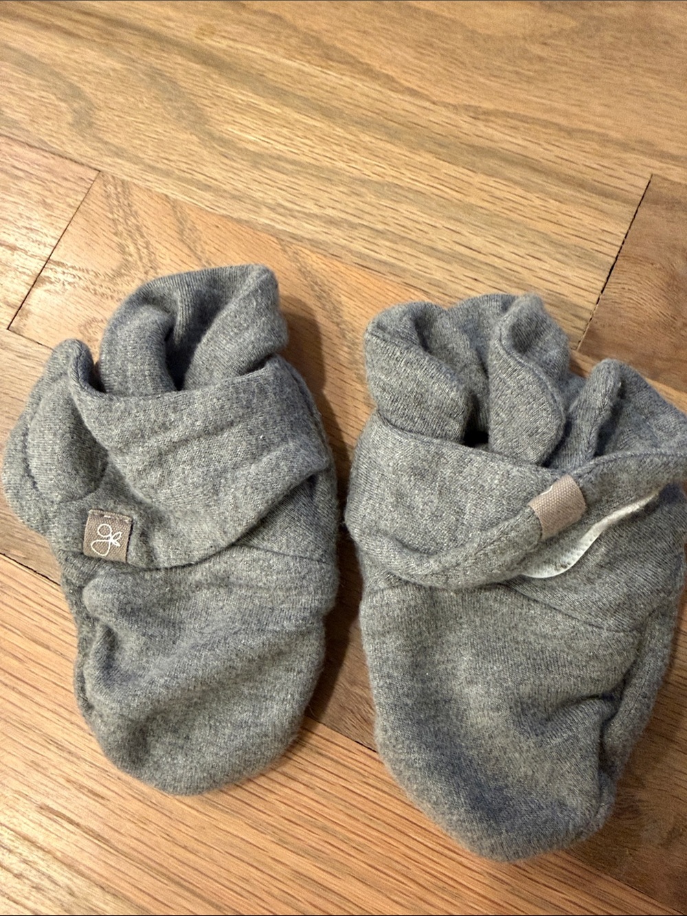 Heather Gray Baby Walker Slipper Socks with Fold-Over Cuff